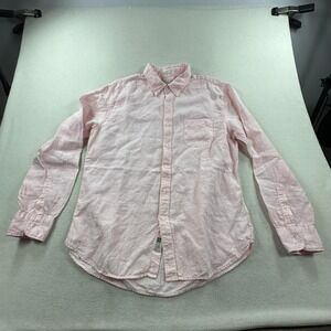 J Crew Irish Linen Shirt Mens XL Pink Slim Button Down Long Sleeve Baird McNutt